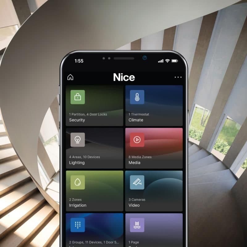 The ELAN app on a phone, controlling the whole home